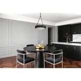 Agate 15-inch 3-light Matte Black Pendant Light with Opal Glass Shade