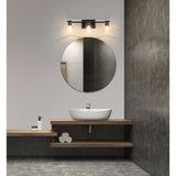 Gilford 24-inch 3-light Matte Black Vanity Light with Clear Glass Shades