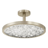 Courtney 18-inch Champagne Gold 5CCT LED Convertible Pendant with Clear Water Glass
