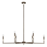 Montclair 46-inch 6-light Forged Bronze and Natural Alabaster Linear Chandelier