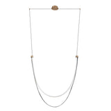 Ayers 59-inch 1-light Champagne Gold with Black and Brown Faux Leather 5CCT LED Linear Chandelier