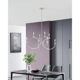 Florian 44-inch 8-light Polished Nickel and Clear Glass Chandelier