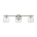 Valentina 24-inch 3-light Brushed Nickel Vanity Light with Clear Glass Shades