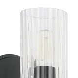 Bedminster 5-inch 1-light Matte Black Vanity Light with Clear Ribbed Glass Shade