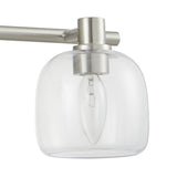 Valentina 30-inch 4-light Brushed Nickel Vanity Light with Clear Glass Shades