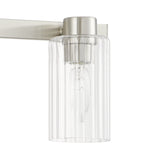Bedminster 24-inch 3-light Brushed Nickel Vanity Light with Clear Ribbed Glass Shades