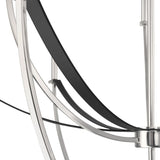 Sussex 40-inch 9-light Polished Nickel and Black Faux Leather Chandelier