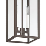 Hillside 7-inch 2-light Dark Bronze Exterior Pendant Light with Clear Glass