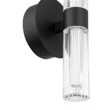 Ristretto 13-inch 2-light Matte Black LED Wall Sconce with Clear Ribbed and White Acrylic Shades
