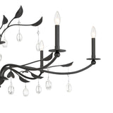 Presley 48-inch 6-light Textured Black Chandelier with Clear Glass Drops