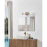 Blake 16-inch 4-light Champagne Gold and Polished Nickel 5CCT LED Vanity Light with Clear and Clear Ribbed Glass