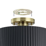 Leilani 11-inch 1-light Brushed Gold Semi-Flush Mount with Matte Black and Gold Metal Shade