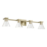 Gilford 33-inch 4-light Champagne Gold Vanity Light with Clear Glass Shades