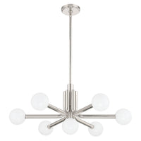 Stockholm 29-inch 7-light Polished Nickel Chandelier with Opal Glass Shades