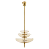 Fiorello 21-inch 6-light Brushed Gold Pendant Light with Smoked Amber Glass Shades