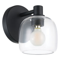 Valentina 5-inch 1-light Matte Black Vanity Light with Clear Glass Shade