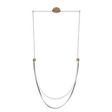 Ayers 43-inch 1-light Champagne Gold with Black and Brown Faux Leather 5CCT LED Linear Chandelier