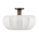 Bryony 22-inch 4-light Forged Bronze Convertible Pendant with White Synthetic Silk Shades