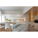 Novella 18-inch Polished Nickel LED Convertible Pendant with Clear Ribbed Glass Shade