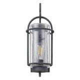 Taplow 16-inch 1-light Weathered Zinc Exterior Wall Sconce with Clear Seeded Glass Shade