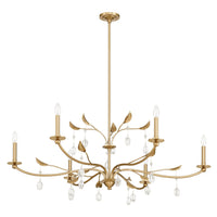Presley 48-inch 6-light Champagne Gold Chandelier with Clear Glass Drops