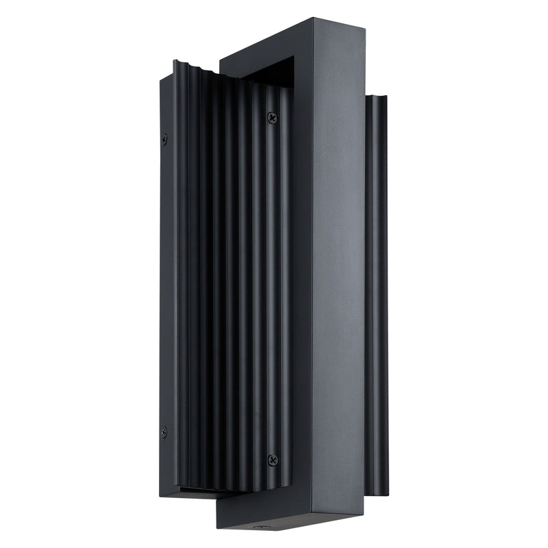 Jubilee 12-inch Matte Black 5CCT LED Exterior Wall Sconce