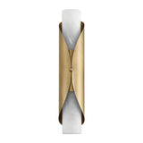 Crescendo 18-inch 2-light Natural Brass Wall Sconce with Alabaster Glass