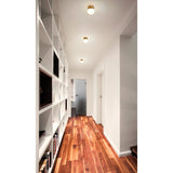 Julep 6-inch 1-light Brushed Gold Semi-Flush Mount with Opal Glass Shade