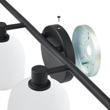 Valentina 30-inch 4-light Matte Black Vanity Light with Etched Opal Glass Shades