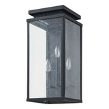 Overton 20-inch 3-light Matte Black Exterior Wall Sconce with Clear Antique Glass