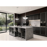 Novella 24-inch Polished Nickel LED Convertible Pendant with Clear Ribbed Glass Shade