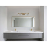 Gilford 33-inch 4-light Champagne Gold Vanity Light with Clear Glass Shades