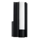 Colton 12-inch 1-light Textured Black 5CCT LED Vanity Light with Etched Opal Glass Shade
