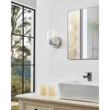 Bedminster 5-inch 1-light Brushed Nickel Vanity Light with Clear Ribbed Glass Shade