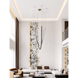 Ayers 59-inch 3-light Champagne Gold with Black and Brown Faux Leather 5CCT LED Chandelier