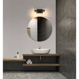 Gilford 14-inch 2-light Matte Black Vanity Light with Clear Glass Shades