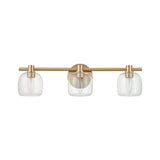 Valentina 24-inch 3-light Champagne Gold Vanity Light with Clear Glass Shades
