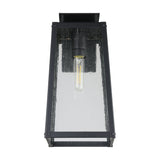Salford 17-inch 1-light Matte Black Exterior Wall Sconce with Clear Antique Glass