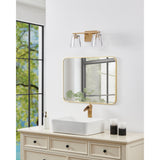 Valentin 15-inch 2-light Champagne Gold Vanity Light with Clear Pressed Glass Shades