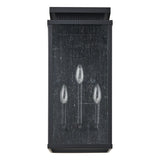 Overton 20-inch 3-light Matte Black Exterior Wall Sconce with Clear Antique Glass