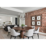 Sussex 29-inch 6-light Polished Nickel and Dark Brown Faux Leather Chandelier