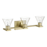 Gilford 24-inch 3-light Champagne Gold Vanity Light with Clear Glass Shades