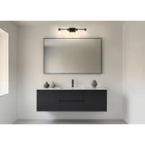 Gilford 33-inch 4-light Matte Black Vanity Light with Clear Glass Shades