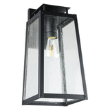 Salford 17-inch 1-light Matte Black Exterior Wall Sconce with Clear Antique Glass