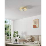 Solstice 16-inch Polished Brass 5CCT LED Convertible Pendant with Opal Ribbed Glass Shade