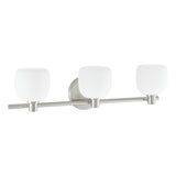 Valentina 24-inch 3-light Brushed Nickel Vanity Light with Etched Opal Glass Shades