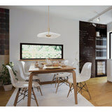Novella 18-inch Polished Gold LED Convertible Pendant with White Glazed Ceramic Shade