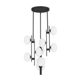 Julep 22-inch 9-light Matte Black Chandelier with Opal Glass Shades