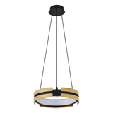Grazia 15-inch Matte Black and Brushed Gold LED Convertible Pendant