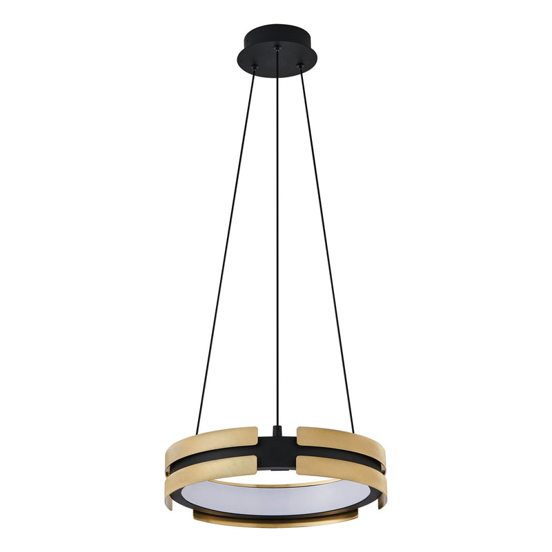 Grazia 15-inch Matte Black and Brushed Gold LED Convertible Pendant